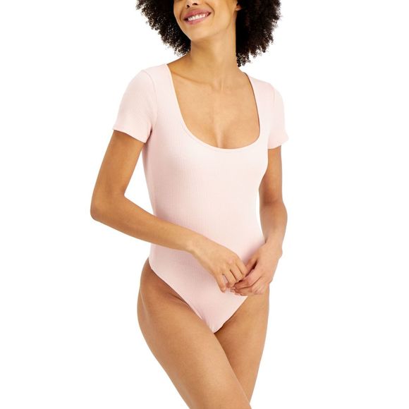 Jenni by Jennifer Moore Womens Square Neck Ribbed Bodysuit - Picture 2 of 4
